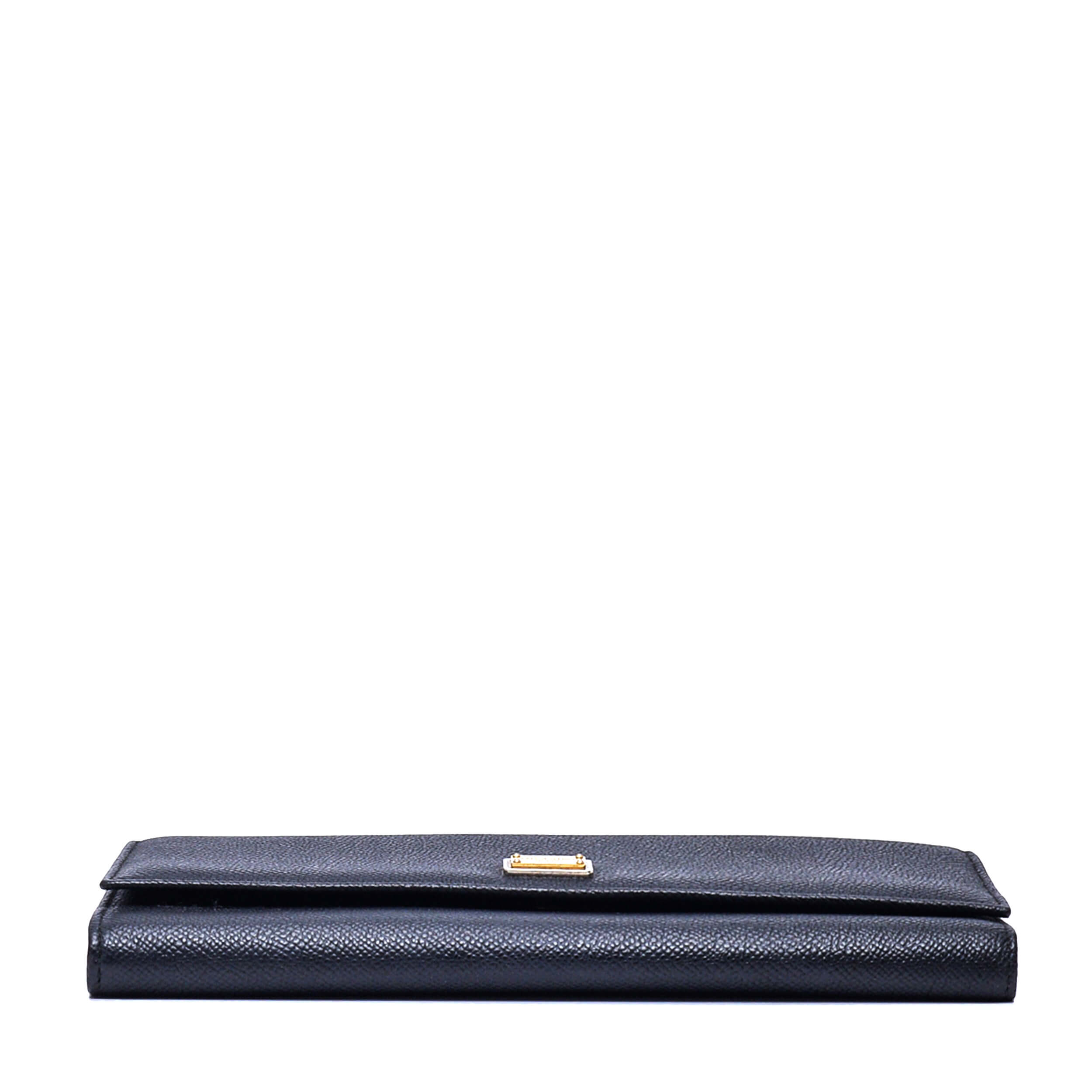 Dolce&Gabbana - Black Leather Clutch With Chain WOC Bag